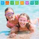 Kids Swim Goggles Age 3-8, Toddler Goggles No Hair Pull,Child Swimming Mask Fabric Strap (Pink & Violet)