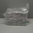 Divided Clear Plastic Organizer Bin with Hinge Lid, 8 Sections Tea Bag Storage Box for Kitchen, Snacks, Spice Packets,Pouches, Stackable Storage Bin