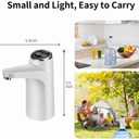 Water Dispenser for 5 Gallon Bottle, Electric 5 Gallon Water Pump, USB-C Rechargeable Water Pump for 3 Gallon Jug, White