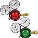 Oxygen & Acetylene Regulators - Compatible with Medium Duty Welding Gas Torch - CGA540 and CGA510
