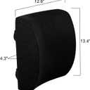 Lumbar Pillow for Chair and Car, Back Support for Office, Memory Foam Cushion with Mesh Cover - Black