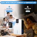 PSOS Dehumidifier, 98 OZ Water Tank, Dehumidifiers for Home, (1000 sq.ft) Quiet Dehumidifier for Bedroom Bathroom Basement with Humidity Display, Auto Shut Off, Relaxing 7 Color Ambient Light(White)