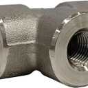 1/2" NPT Female Thread Equal Tee, Carbon Steel A105 Forged Pipe Fitting, 6000 PSI