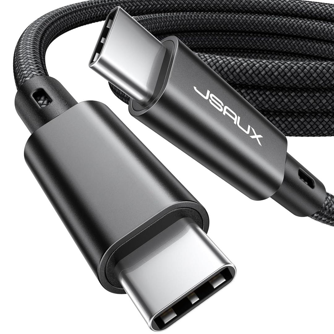 JSAUX USB C to USB C 3.2 Gen 2X2 Long Cable, USBC Cable 20Gbps Data Transfer 4K Video Monitor Display 100W PD Fast Charging for Portable Monitor, iPhone 16/15 Pro Max, MacBook, Galaxy S24, iPad-6.6FT (Black)
