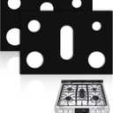 Stove Top Covers for Gas Burners,Non-Stick Stove Guard for Gas Stoves, Gas Stove Cover for Samsung Gas Stove, Reusable Stove Covers for Gas Stove Top (Black, 2-PACK)