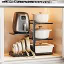 PureBox 5 Tier Pot Rack Pans Organizer Adjustable 8 Pots Kitchen Storage
100lbs Heavy-Duty Reinforced Carbon Steel Removable Lid Holder Rustproof & Durable Adjustable Leveling Feet