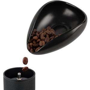 watchget Ceramic Coffee Dosing Cup & Tea Storage Tray, Single Dose Measuring Container for Coffee Beans & Loose Leaf Tea Dosing Vessel, Black (Small)