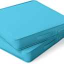 Outdoor Chair Cushions Patio Funiture Chair Seat Cushion 17 L X 16 W X 3 H Waterproof & Fade Resistant Square Sofa Couch Chair Pads with Non-Slip Bottom &Handle & Adjustable Straps Set of 2