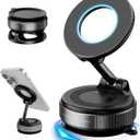 2026 Upgraded Vacuum Magnetic Car Phone Holder 360 Suction Cup Phone Mount for Magsafe Cell Phone Holders, Hands-Free Adjustable Foldable for iPhone 16 Pro Max & All Smartphones Car Gym Mirror (black)