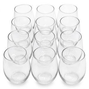 12 PACK) Perfection Stemless Wine Glass 21 oz Clear