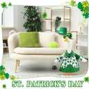 St Patrick's Day Shamrock Goose Outfit Lawn Porch Goose Clothes for 23" St Patricks Day Shamrock Outdoor Patio Yard Lawn Art Decoration (Cute)