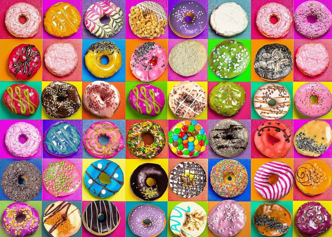 Nattork Jigsaw Puzzles 500 Pieces for Adults, Families (Donuts) Pieces Fit Together Perfectly