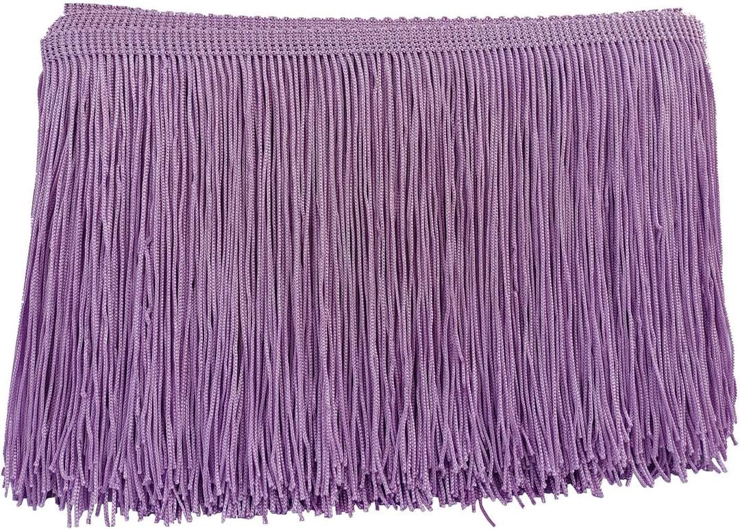 Chainette Fringe Trim 6 Inch 10 Yards Tassel Fringe Trim for Sewing Craft DIY Decoration(942 Light Purple)