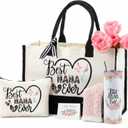 Paterr 7 Pcs Best Grandma Nana Gifts 20oz Stainless Steel Tumbler Tote Bag Sock Keychain Gift Card for Birthday Mother's Day