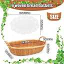 Wicker Basket, 4 Pcs Wicker Bread Baskets Bread Baskets For Serving Small Picnic Basket With Paper Liners For Home, Kitchen, Restaurant