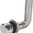 Marine Grade Stainless Steel 316 Fuel Tank Ventilation Port , M16 Vented Exhaust Pipe For 12mm To 15mm Inside Diameter Hose with Gasket Flush Mount (90 Degrees)