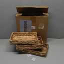 3 Packs Wicker Storage Trays, 10" Rattan Vanity Trays, Handwoven Toilet Paper Holder for Bathroom Towel, Rectangular Water Hyacinth Organizer for Countertop, Tank Topper, Pantry, Shelves