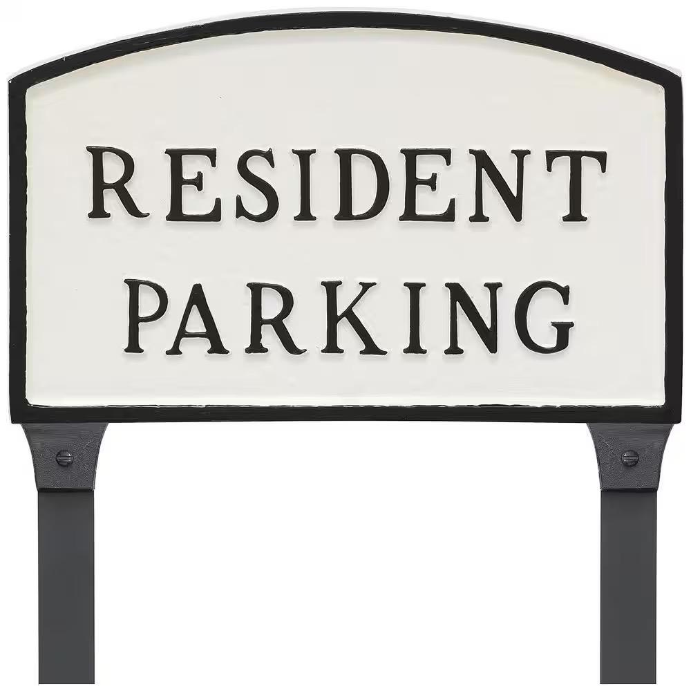 10" x 15" Standard Arch Resident Parking Statement Plaque Sign with Lawn Stakes