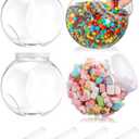 Glazeal 3pcs Plastics Candy Jars 51oz with Lid & Spoons, 1500ml Plastic Cookie Jars Set Clear with Labels& Pen for Candy, Buffet, Coffee Holder Food Storage