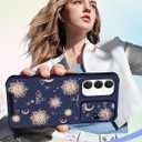 Buleens for Samsung Galaxy S23 FE Case 6.4 Inch - with Ring Stand & Camera Cover Cute Designed Women Girls Sun Moon Stars for Samsung S23 FE Case Compatible with Magsafe