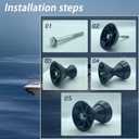 4" Boat Trailer Roller Assembly Bow Roller with Spoke fits 1/2" Shaft (Black)