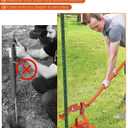 Dual-Purpose Fence Post Puller, Portable T Post Stake Puller Tool, Fit for Small Wood Piles Steel Bars Fences T-Post Concrete Stake, 2 Types of Clips + Iron Chain
