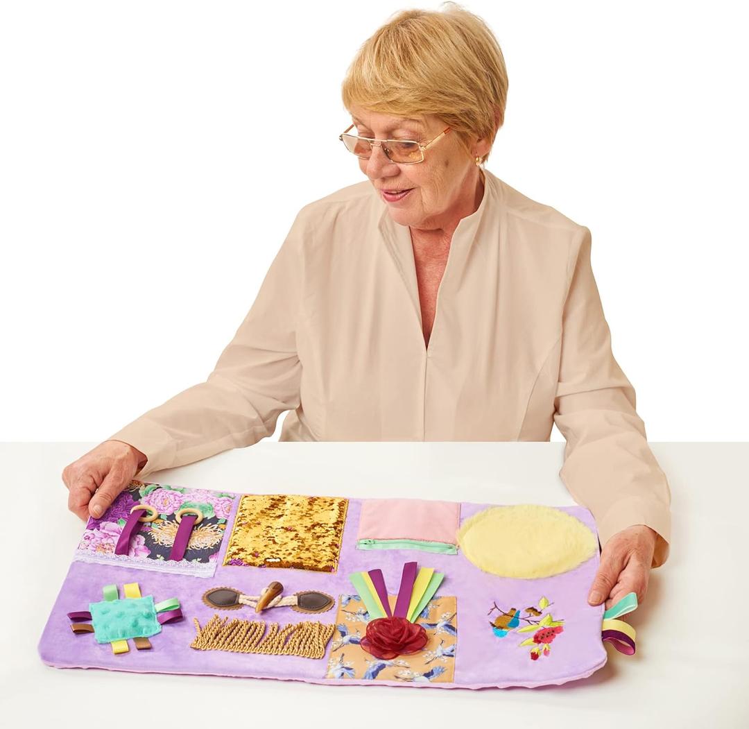 Fidget Blanket for Dementia | Calming & Comforting Dementia Activities for Seniors | Dementia Products for Elderly | Sensory Blanket | Helps with Alzheimers, Dementia, Aspergers, Autism, Anxiety