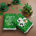 XCHI Green Shamrocks Clovers Cats Happy St. Patrick's Day Kitchen Towels Dish Towels 18x26 Inch Home Kitchen Decorations Hand Towels Set of 2 Drying Dishcloth