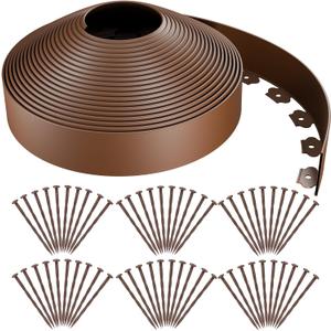 AGTEK Garden Edging 98FT Landscape Edging Kit 3 Inch Height Plastic Garden Border No Dig Lawn Border for Yard Flower Bed with 60 Stakes