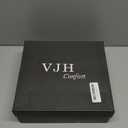 VJH Comfort Women's Mid Calf Boots, Round Toe Comfort Low Heel Slouchy Dress Booties with Buckle Strap Side Zipper(NAVY BLUE 6)