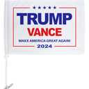 Trump Vance 2024 Flag for Car Accessories Bandera para Carros Window Clip Pole Mount Kit Rally Shooting 2024 Poster Auto Decor MAGA Sign Outdoor Decorations Republican Gift Made in USA