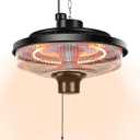 Hanging Patio Heater, 1500W Electric Infrared Heaters for Home, Gazebo, Garage, Greenhouse, Ceiling Mount with Overheat Protection, IPX4 Water Resistance, Adjustable Height (Silver)