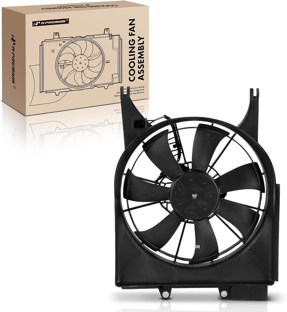 A-Premium Right A/C Condenser Fan Assembly Compatible with Select Acura Models - RDX 2007 2008 2009 2010 - Replace# 38611RWCA01, 38615RWCA01