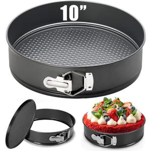 10 Inch Springform Pan Baking Pans Round Leakproof Nonstick Removable Bottom Bakeware for Cake, Cheesecakes, Pizza, and Quiches