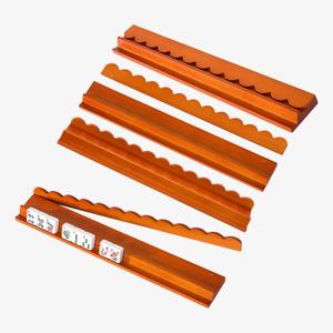 Wood Mahjong Racks with Scalloped Magnetic Pushers Set of 4 Ayous Wood 17" Mahjong Tile Holders, Lightweight Wooden Mahjong Racks for American Mahjong Accessories & Tile Organizing(Brown)