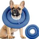 IDOMIK Dog Recovery Collar, Waterproof Soft Dog Cone After Surgery, Comfy Protective Elizabethan Collar Alternative for Dogs Cats, Adjustable Pet Neck Donut Cone Anti-Licking Biting Wounds,Navy,L