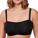 HSIA Strapless Bra for Big Bust Women, Anti-Slip Full Coverage Bandeau Plus Size Fiery Bra Underwire Support for Large Breast (Black, 34C)