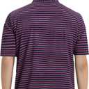 M MAELREG Boys' Polo Shirt Striped Short Sleeve Moisture Wicking Performance Stretch Active Casual Collared Kids Golf Shirt (8 Years)