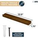 Ilyapa Wood Vinyl Records - 8 Pack Espresso Vinyl Wall Mount Record Shelf to Display Your LP - Record Album Holder for Display & Storage