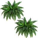 Nearly Natural 40IN Artificial Boston Fern Large Hanging Plant, Set of 2 Artificial Ferns that Look Real for Home Dcor