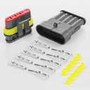 10 Kit 5 Pin Connector, 20-16 AWG Waterproof Electrical Automotive Wire Connector, 1.5mm Series Terminals Male Female Car Connectors Plug Sets