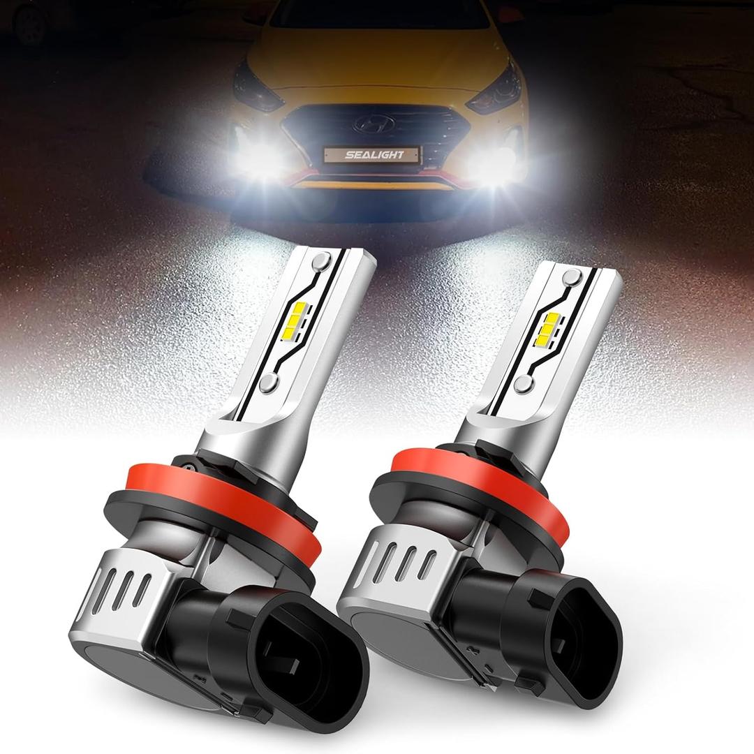 SEALIGHT H11 H16 H8 LED Fog Light Bulbs, 12,000 lumens 6500K White H16 H8 LED Fog Lights or Daytime Running Lamp, Interior Lighting, Pack of 2