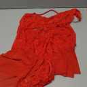 Sexy Lingerie for Women Lace Bodysuit One Piece Teddy Mini Babydoll Mesh Sleepwear V Neck Chemise Nightgowns (Red, L)