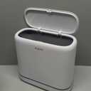 funest Bathroom Trash Cans, Garbage Can with Press Type Lid,10L Dogproof Slim Plastic Narrow Trash Bin