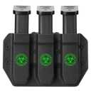 Universal Magazine Carrier | 9MM/40SW Duty Style Triple Mag Pouch | Premium Mag Holster with Combat Belt Clip for Double Stack Mags