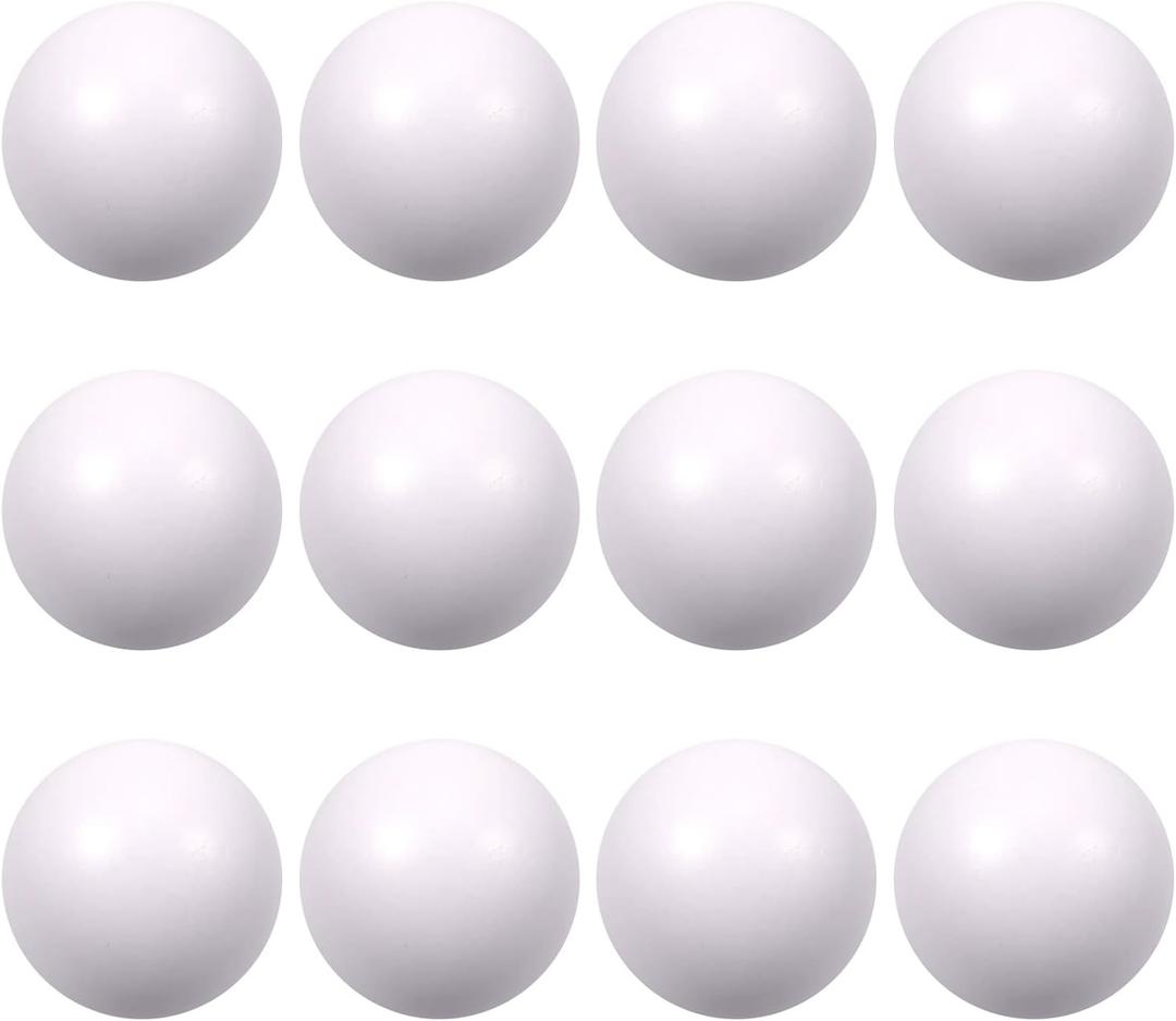 12 Pcs White Foam Stress Ball Squeeze Stress Relief Balls for Kids and Adults Hand Exercise Sensory Relief Toys for Anxiety ADHD Autism White