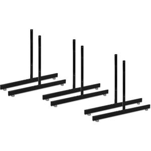 Only Garment Racks Black Gridwall T Base Rectangular Tube With Levelers (Economically Sold in a Set of 3 Pairs) Black Finish