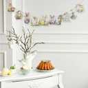 Amyhill 30 Pcs Easter Bunny Ornaments Set Acrylic Happy Easter Hanging Decoration Classic Bunny Egg Basket Spring Ornaments for Tree with Rope for Crafts Holiday Party Favor Supplies