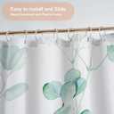 Eucalyptus Leaf Shower Curtains, 72"x72"in 3D Embossed Butterflies Design,Sage Watercolor Plants Bathroom Curtains Bathtub Home Decor Waterproof Fabric Machine Washable with 12 PCS Hooks