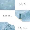 BTFBM Women Short Sleeve V Neck Swiss Dot Midi Summer Dresses 2024 Boho Ruffle Long Dresses Ruffle Wedding Guest Dress (Blue, S)